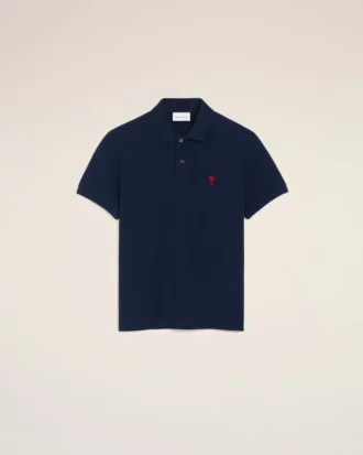 Algodón azul Ami de Coeur Polo rojo