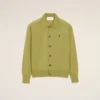Ami de Coeur Cardigan de cuello camisero en lana verde Ami de Coeur Cardigan de cuello camisero en lana verde