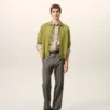 Ami de Coeur Cardigan de cuello camisero en lana verde Ami de Coeur Cardigan de cuello camisero en lana verde