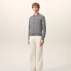 Ami de Coeur Cardigan de cuello de camisa en lana gris Ami de Coeur Cardigan de cuello de camisa en lana gris