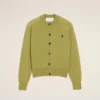 Ami de Coeur Cardigan de cuello redondo en lana verde Ami de Coeur Cardigan de cuello redondo en lana verde