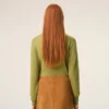 Ami de Coeur Cardigan de cuello redondo en lana verde Ami de Coeur Cardigan de cuello redondo en lana verde
