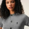 Ami de Coeur Cardigan de lana gris de manga corta Ami de Coeur Cardigan de lana gris de manga corta
