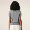 Ami de Coeur Cardigan de lana gris de manga corta Ami de Coeur Cardigan de lana gris de manga corta