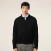 Ami de Coeur Cardigan negro de lana con cuello de camisa Ami de Coeur Cardigan negro de lana con cuello de camisa