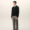 Ami de Coeur Cardigan negro de lana con cuello de camisa Ami de Coeur Cardigan negro de lana con cuello de camisa
