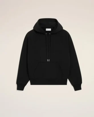 Ami de Coeur Hoodie de algodón negro con relieve