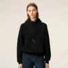 Ami de Coeur Hoodie de algodón negro con relieve Ami de Coeur Hoodie de algodón negro con relieve
