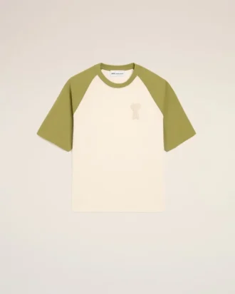 Ami de Coeur Knitted Patch T-Shirt de algodón en blanco y verde