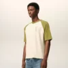 Ami de Coeur Knitted Patch T-Shirt de algodón en blanco y verde Ami de Coeur Knitted Patch T-Shirt de algodón en blanco y verde