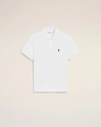 Ami de Coeur Polo de algodón blanco de manga corta