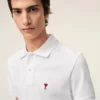 Ami de Coeur Polo de algodón blanco y rojo Ami de Coeur Polo de algodón blanco y rojo