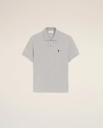 Ami de Coeur Polo de algodón gris con contraste