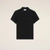 Ami de Coeur Polo de algodón negro con detalles en rojo Ami de Coeur Polo de algodón negro con detalles en rojo