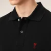 Ami de Coeur Polo de algodón negro con detalles en rojo Ami de Coeur Polo de algodón negro con detalles en rojo