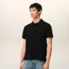 Ami de Coeur Polo de algodón negro con detalles en rojo Ami de Coeur Polo de algodón negro con detalles en rojo