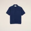 Ami de Coeur Polo de manga corta de lana fina azul