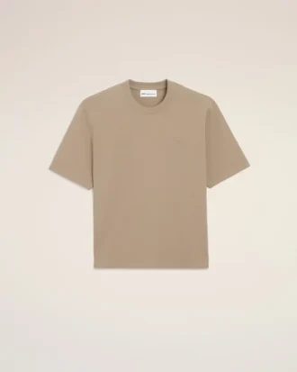 Ami de Coeur T-Shirt de algodón beige con relieve