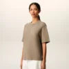 Ami de Coeur T-Shirt de algodón beige con relieve Ami de Coeur T-Shirt de algodón beige con relieve