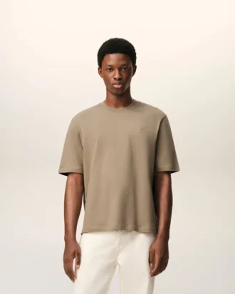 Ami de Coeur T-Shirt de algodón beige con relieve