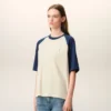 Ami de Coeur T-Shirt de algodón con parche de punto en blanco y azul Ami de Coeur T-Shirt de algodón con parche de punto en blanco y azul