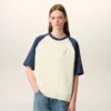 Ami de Coeur T-Shirt de algodón con parche de punto en blanco y azul Ami de Coeur T-Shirt de algodón con parche de punto en blanco y azul