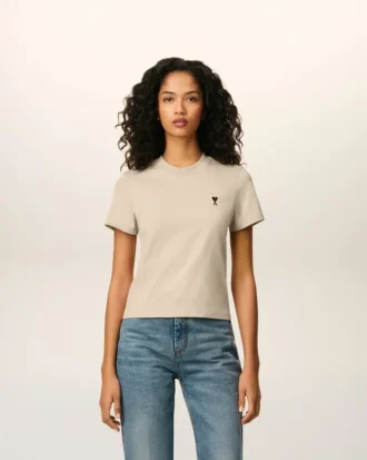 Ami de Coeur T-Shirt de algodón en color beige