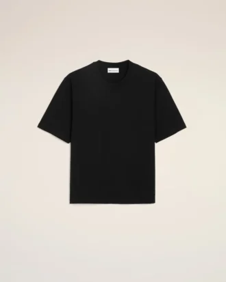 Ami de Coeur T-Shirt negro de algodón con relieve