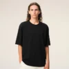 Ami de Coeur T-Shirt negro de algodón con relieve Ami de Coeur T-Shirt negro de algodón con relieve