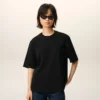 Ami de Coeur T-Shirt negro de algodón con relieve Ami de Coeur T-Shirt negro de algodón con relieve