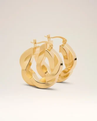 Aros de latón dorado trenzado Aros de latón dorado trenzado