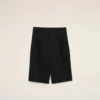 Bermudas anchas de cintura baja de lana nueva negra Bermudas anchas de cintura baja de lana nueva negra