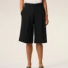 Bermudas anchas de cintura baja de lana nueva negra Bermudas anchas de cintura baja de lana nueva negra