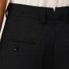 Bermudas anchas de cintura baja de lana nueva negra Bermudas anchas de cintura baja de lana nueva negra