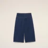 Bermudas azules de algodón con cinturón cruzado Bermudas azules de algodón con cinturón cruzado