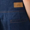Bermudas azules de algodón con cinturón cruzado Bermudas azules de algodón con cinturón cruzado