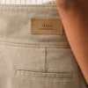 Bermudas con cinturón envuelto de algodón beige