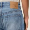 Bermudas de algodón azul de corte amplio