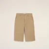 Bermudas de algodón beige estilo worker