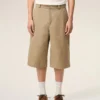 Bermudas de algodón beige estilo worker