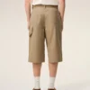 Bermudas de algodón beige estilo worker