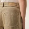 Bermudas de algodón beige estilo worker