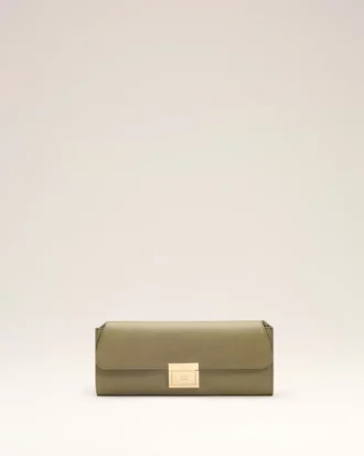 Bolsa Mimi de piel lisa verde