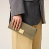 Bolsa Mimi de piel lisa verde Bolsa Mimi de piel lisa verde