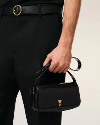 Bolso bandolera Paris Paris de piel de vaca negra Bolso bandolera Paris Paris de piel de vaca negra