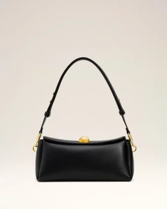 Bolso Carrousel de piel de vaca negra