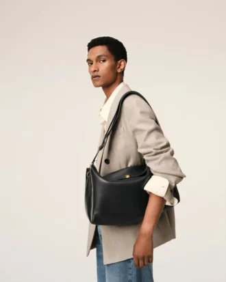 Bolso Carrousel grande de piel negra