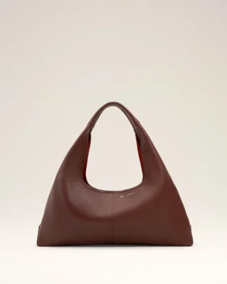 Bolso de hombro Etienne de cuero flexible burdeos