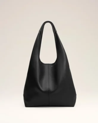 Bolso hobo Etienne de piel de taurillón negra