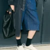 Bermudas holgadas de algodón azul Bermudas holgadas de algodón azul